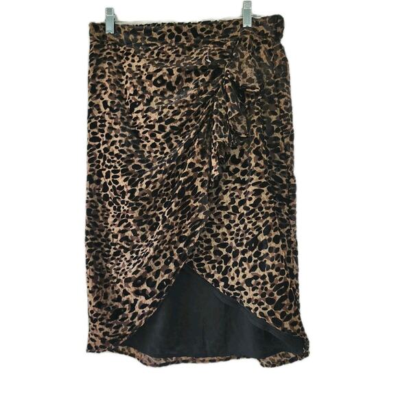 Rachel Zoe Pencil Skirt Women's M Animal Print Burnout Velvet New Mobwives Brown - Picture 1 of 9